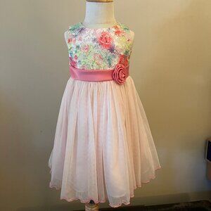 Bonnie Jean Tulle and Floral Overlay Dress - 3T